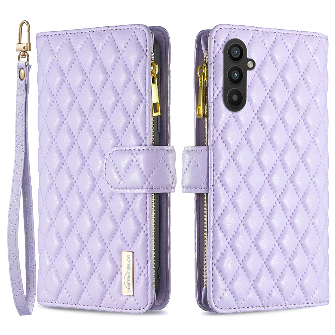 BINFEN COLOR BF Style-15 For Samsung Galaxy A25 5G Flip Case Wallet Phone Stand Shell Zipper Pocket Leather Cover BINFEN COLOR BF Style-15 For Samsung Galaxy A25 5G Flip Case Wallet Phone Stand Shell Zipper Pocket Leather Cover